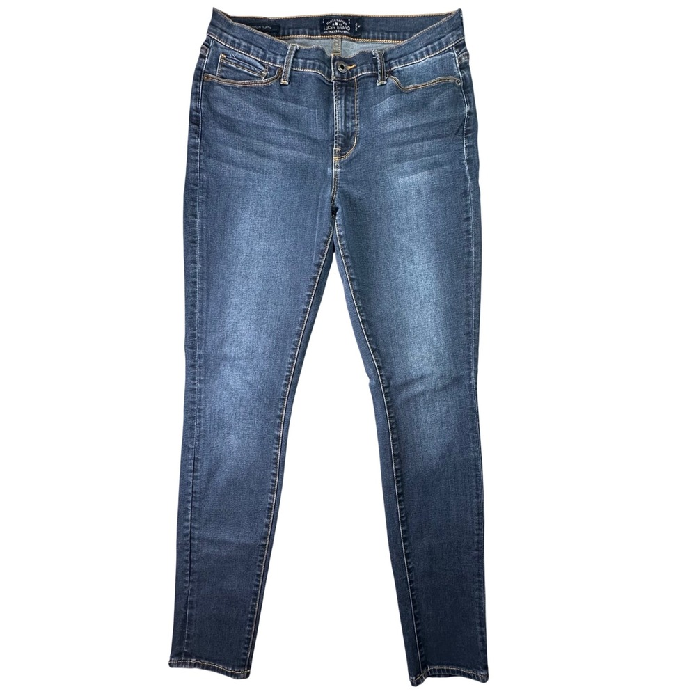 Lucky Brand Brooklyn Skinny Jeans Medium Wash Stretch Denim 10/30 Blue Casual